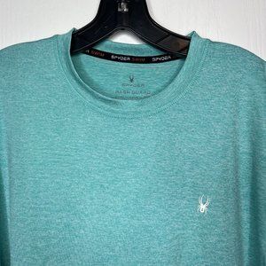 Mens M Spyder Long Sleeve Crew Neck Rash Guard Swim Shirt w/UPF 50+ & Wicking